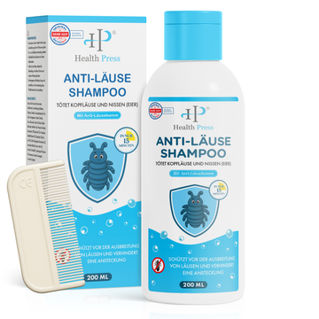 Anti-Läuse Shampoo – 200 ml Vorteilspackung – Läuse Shampoo inkl. Läusekamm