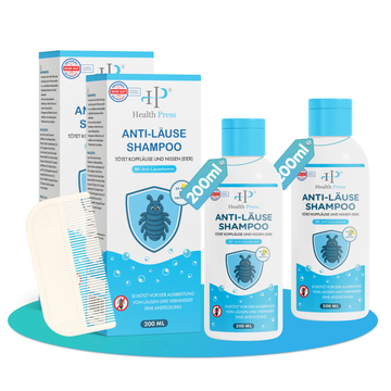 Anti-Läuse Shampoo – 2x200 ml Vorteilspackung – Läuse Shampoo inkl. Läusekamm