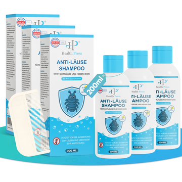 Anti-Läuse Shampoo – 3x200 ml Vorteilspackung – Läuse Shampoo inkl. Läusekamm