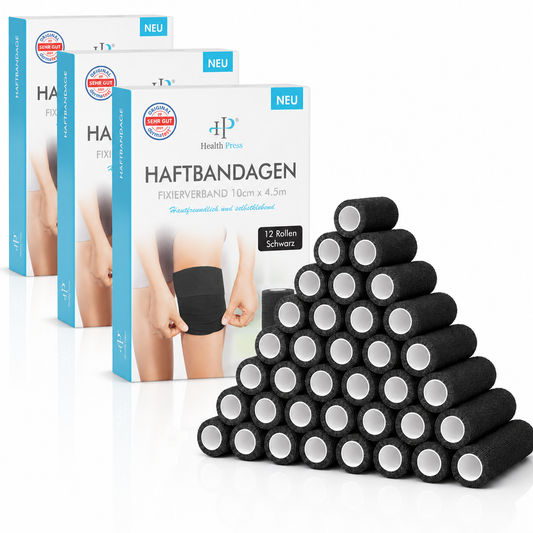 Haftbandage - 12 x (10cm x 4,5m) 3er Set