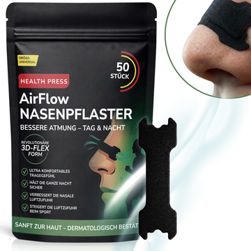 Health Press® Nasenpflaster Schwarz 50 Stück eckig